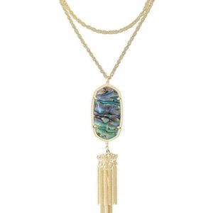 Kendra Scott Abalone Rayne 14K Yellow Gold-Plated Tassel Necklace